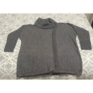 JM Collection Womens XL Gray Mock Neck Long‎ Sleeve Sweater Knit Tunic Top
